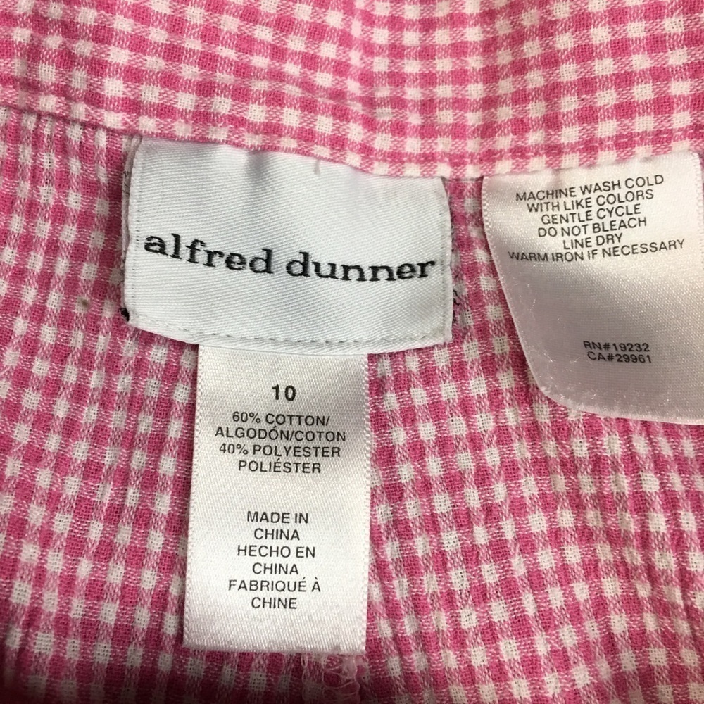 Pink Gingham Capri Pants | Coastal Preppy Resort Golf Cottagecore Alfred Dunner - Picture 3 of 8